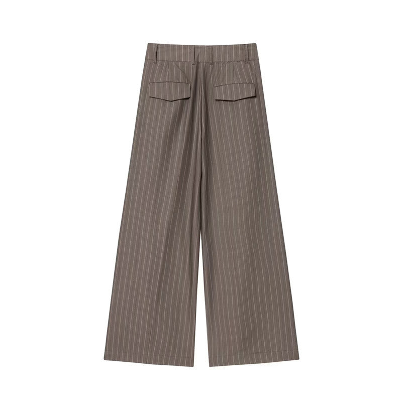 Women's Versatile Flip Double Pleated Wide Leg Pants