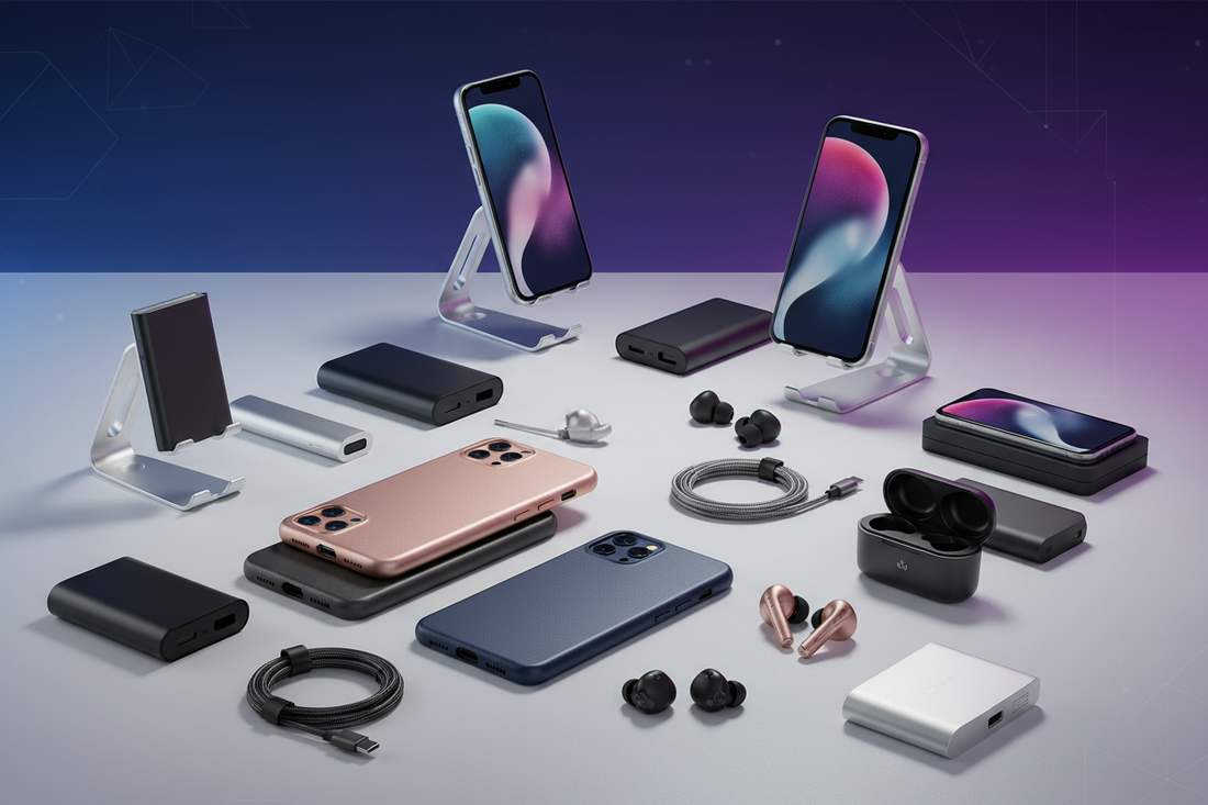 create a banner image for mobiles accessories and tech into 4k quality